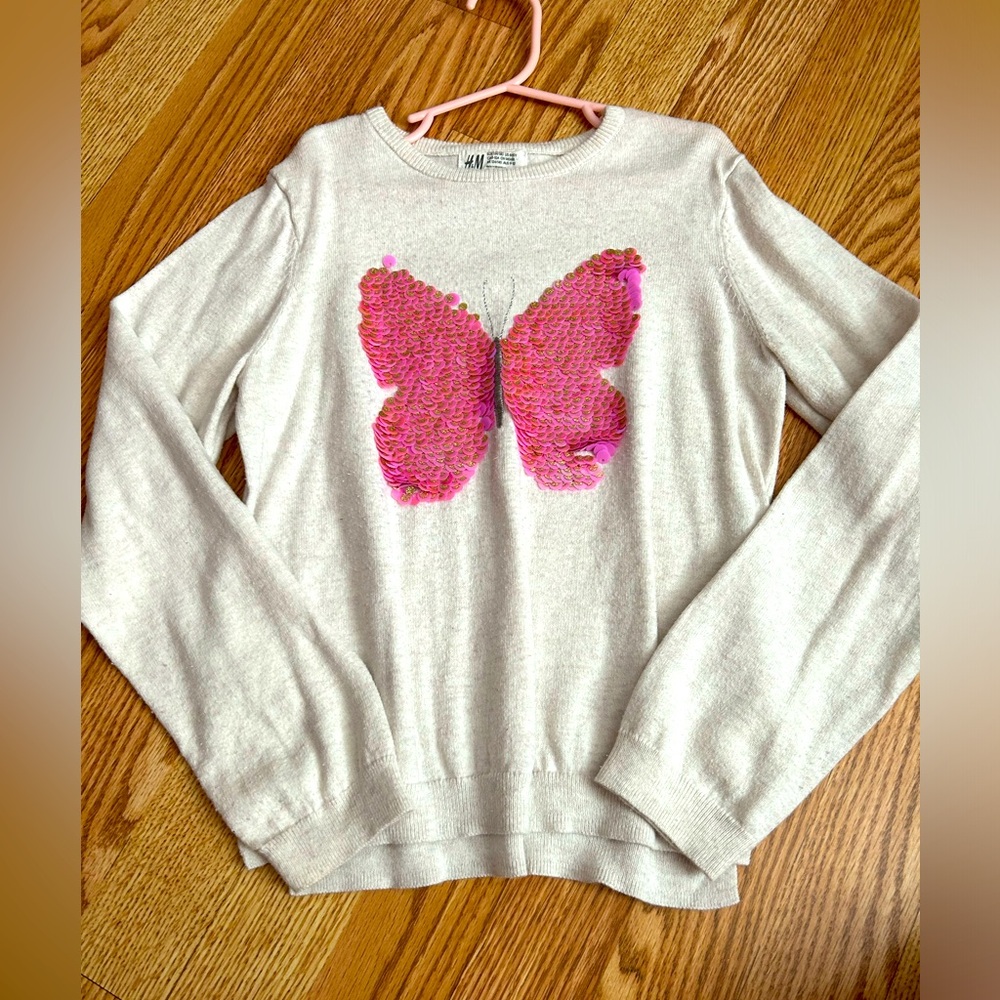 H&M Light Weight Butterfly Sweater 8/10